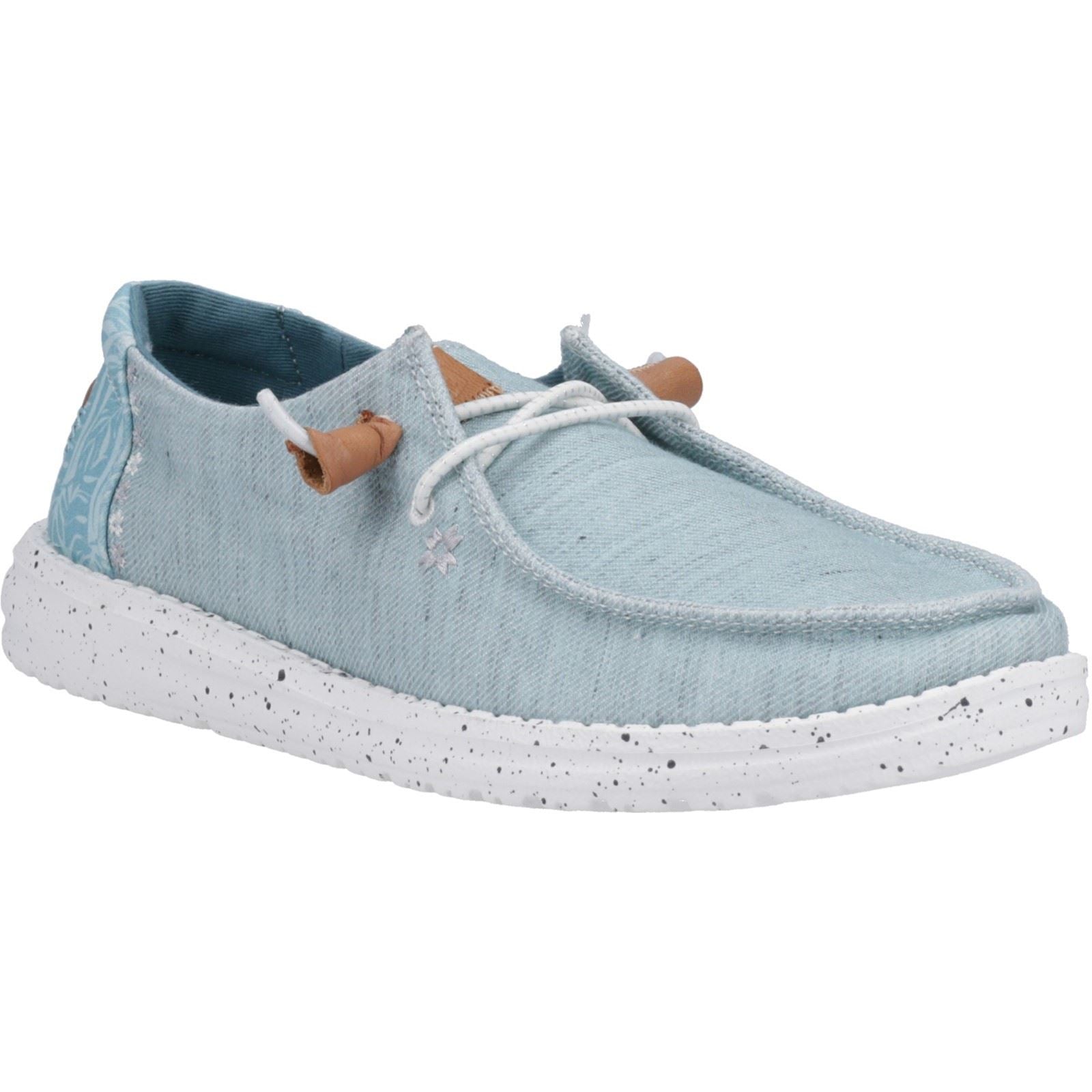 HEYDUDE Wendy Heathered Slub Tropical Mocassini Blu Da Donna
