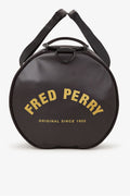 Fred Perry Tonal Classic Barrel Borsa A Tracolla In Poliestere Nero/Oro