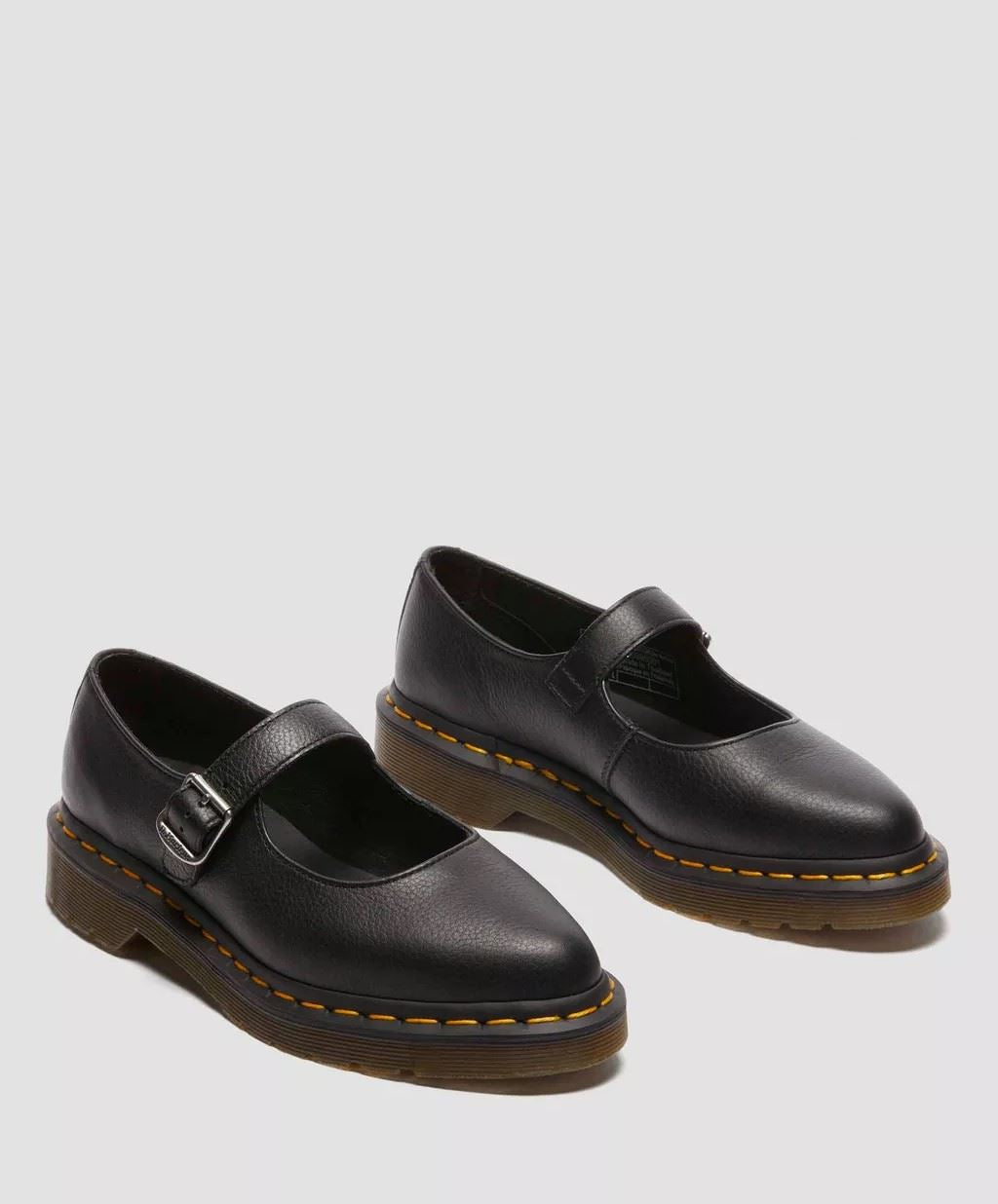 Dr. Martens Elphie Mary Jane Virginia Scarpe Nere Da Donna In Pelle