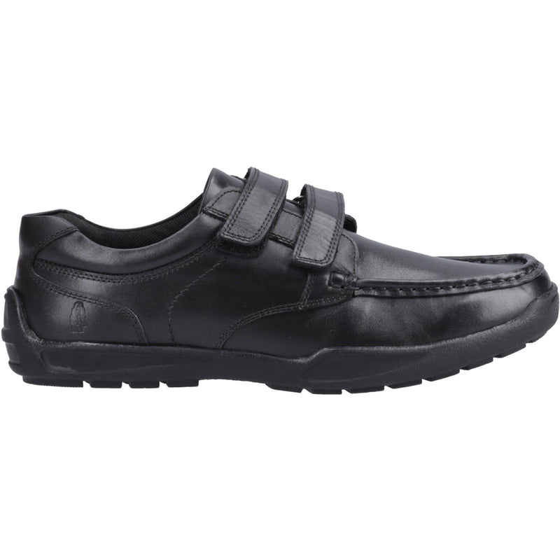 Hush Puppies Maddox Touch Fastening Scarpe Nere Per Ragazzi In Pelle