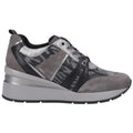 Geox D Zosma B Sneakers Da Donna In Camoscio Grigio Scuro