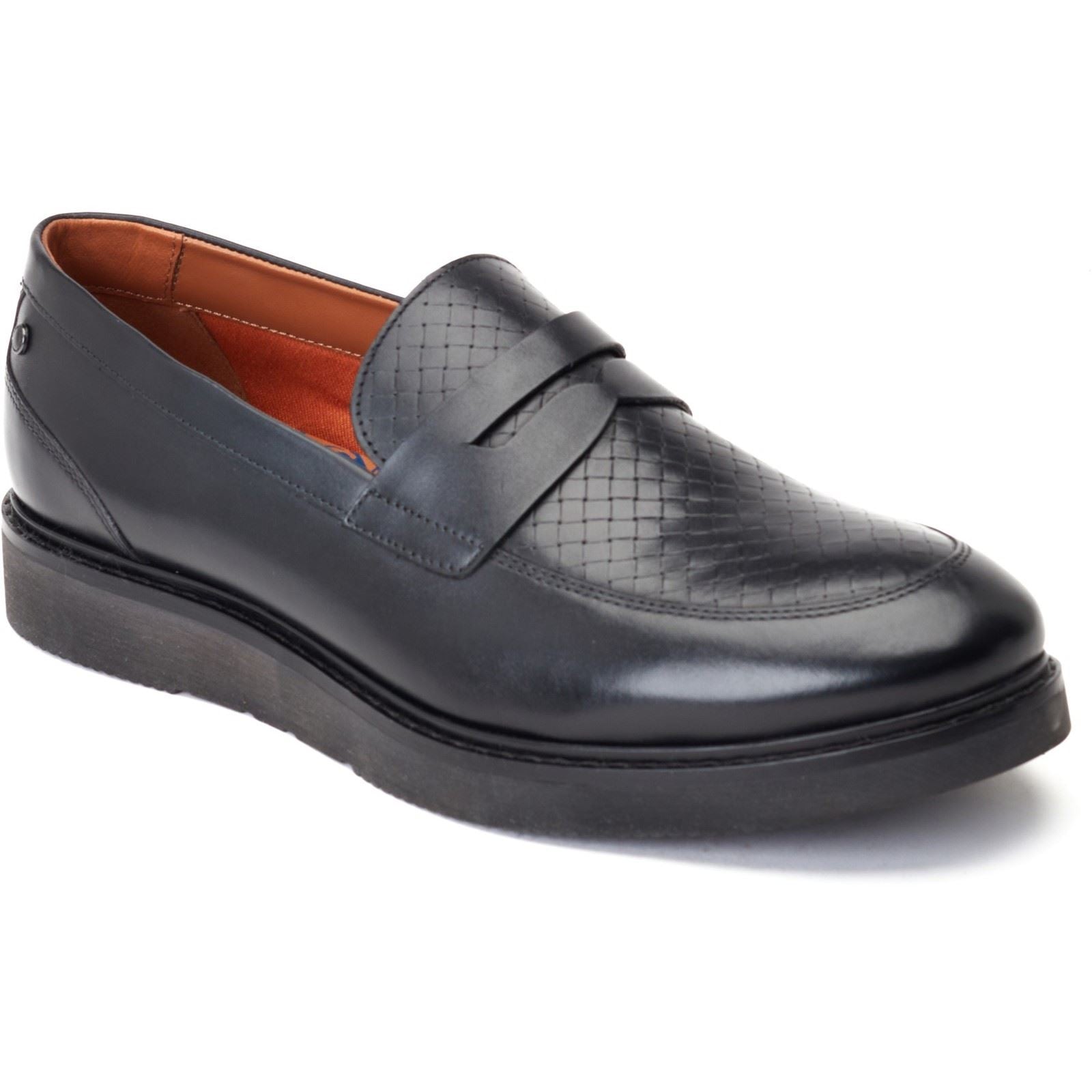 Base London Sid Mocassini Neri In Pelle Da Uomo