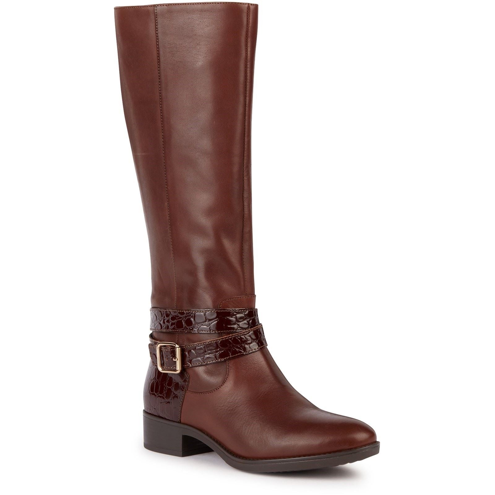 Geox D Felicity Stivali Da Donna Marroni In Pelle