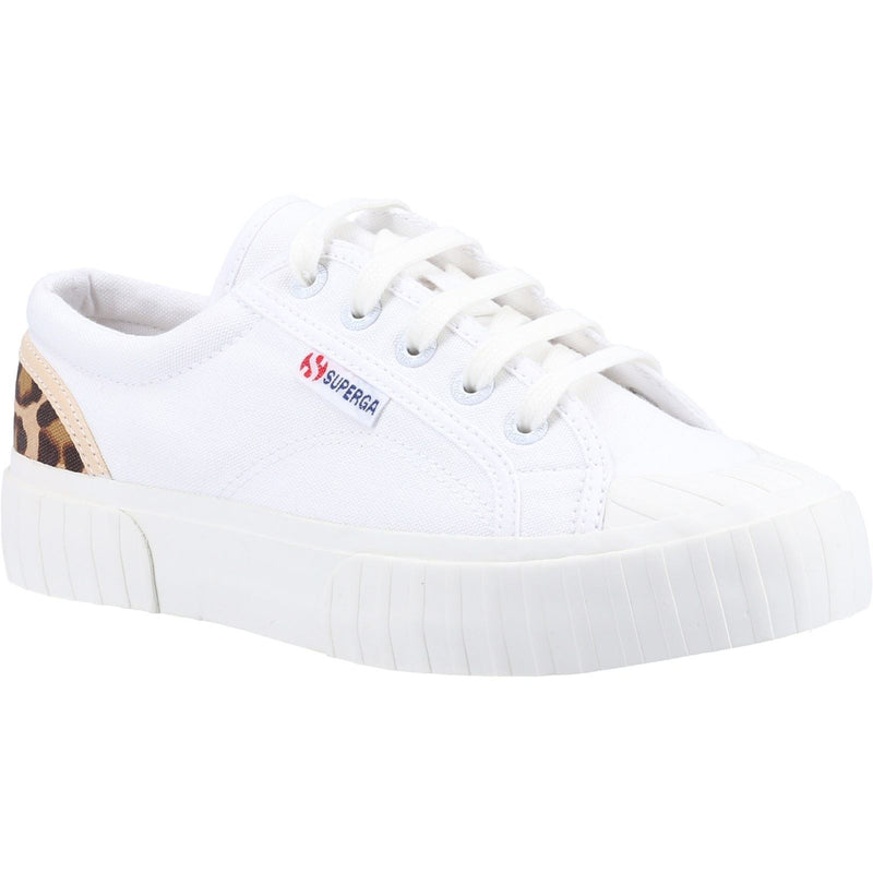 Superga 2630 Stripe Pad Leopard Sneakers Da Donna Bianche/Leopardo In 100% Cotone