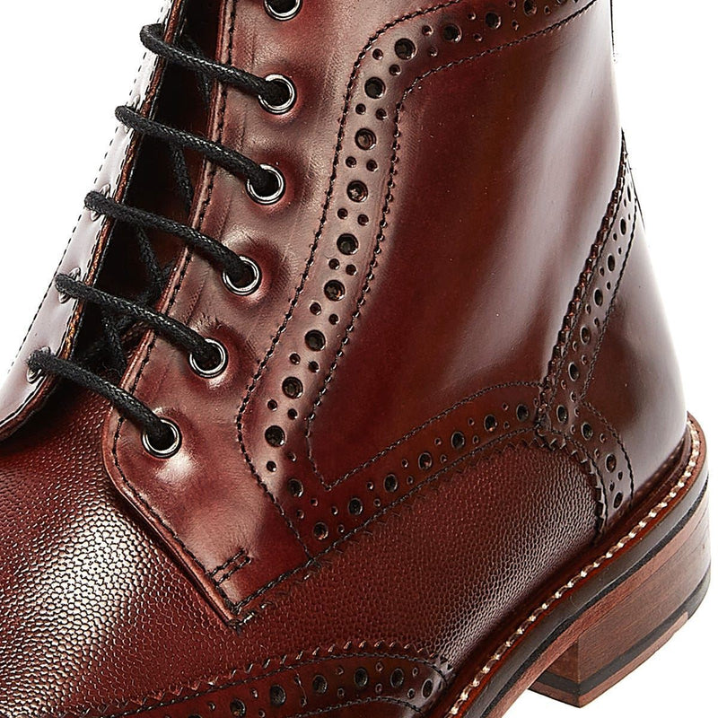 Ben Sherman Alfred Brogue Stivali Rossi In Pelle Da Uomo