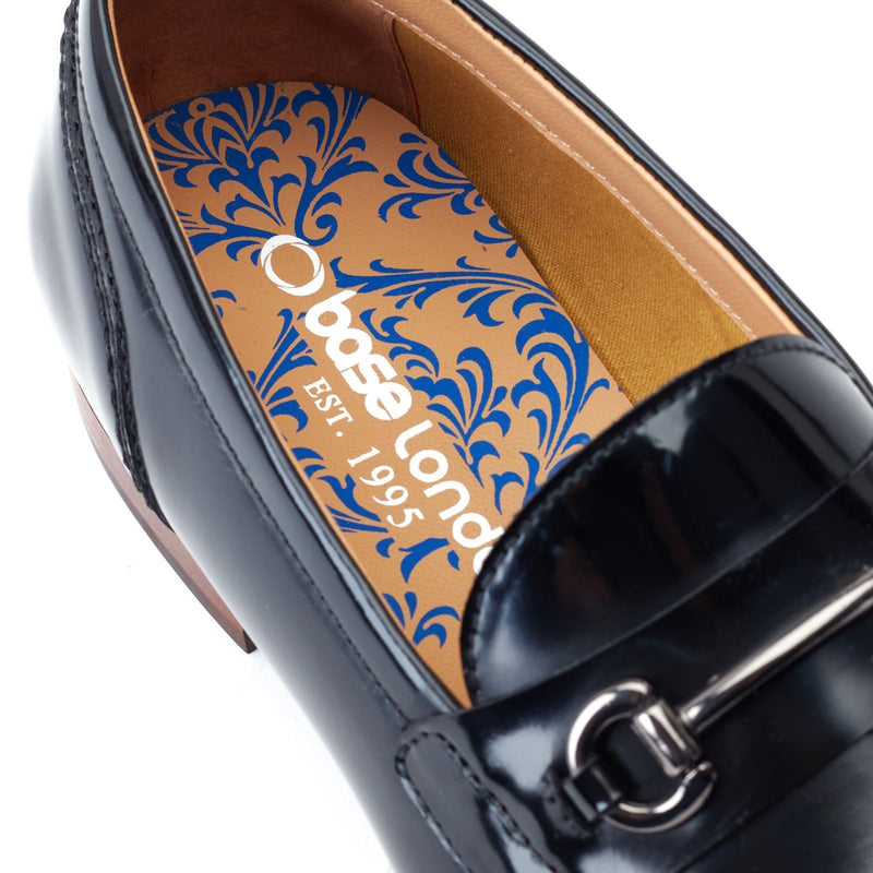Base London Russo Mocassini Neri In Pelle Da Uomo