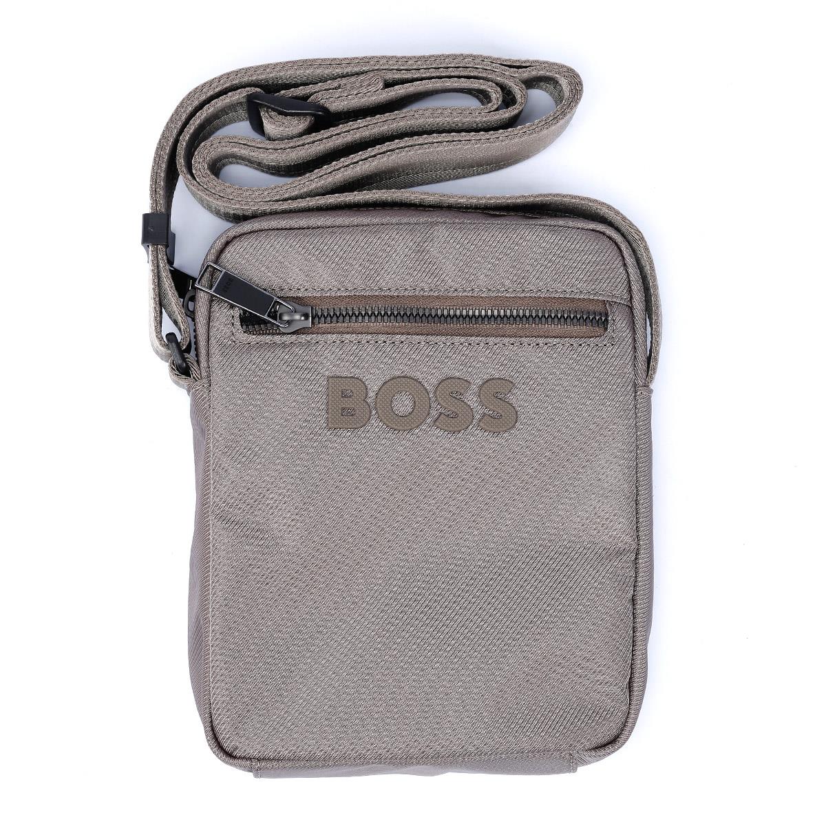 Boss Catch Zip Borsa A Tracolla Color Taupe In Poliestere Da Uomo