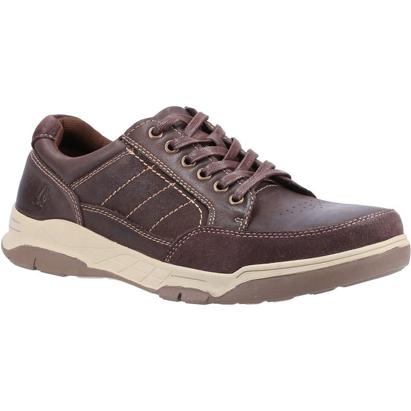 Hush Puppies Finley Scarpe Da Uomo In Pelle Color Caffè Con Lacci