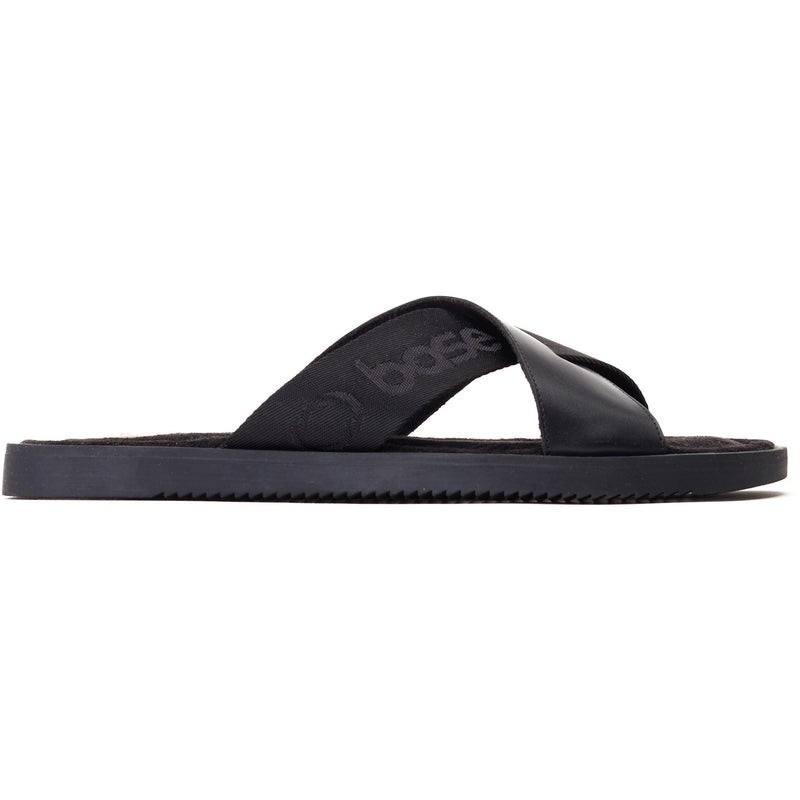 Base London Webb Sandali Neri In Pelle Da Uomo