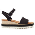 TOMS Diana Canvas Zeppa Donna Sandalo Nero