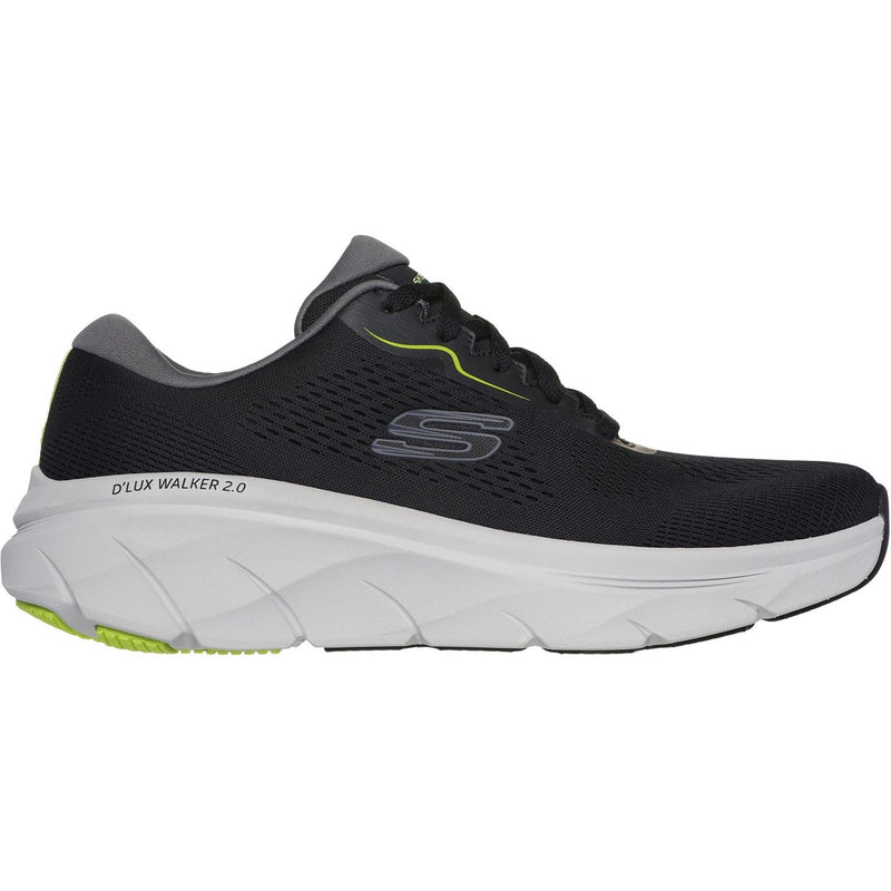 Skechers D'Lux Walker 2.0 Sneakers In Poliestere Nero/Verde Lime Da Uomo