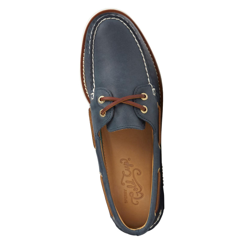 Sperry Gold Cup Authentic Original Scarpe Da Barca In Pelle Blu Scuro Da Uomo