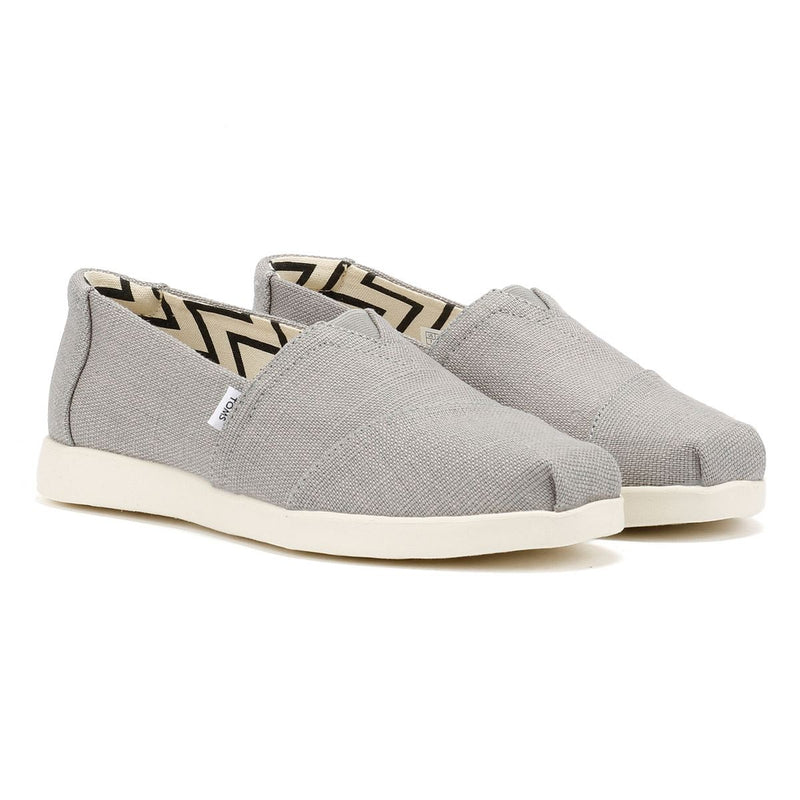 TOMS Alpargata Plus Heritage Scarpe In Tela Grigia Da Donna Con Zeppa.