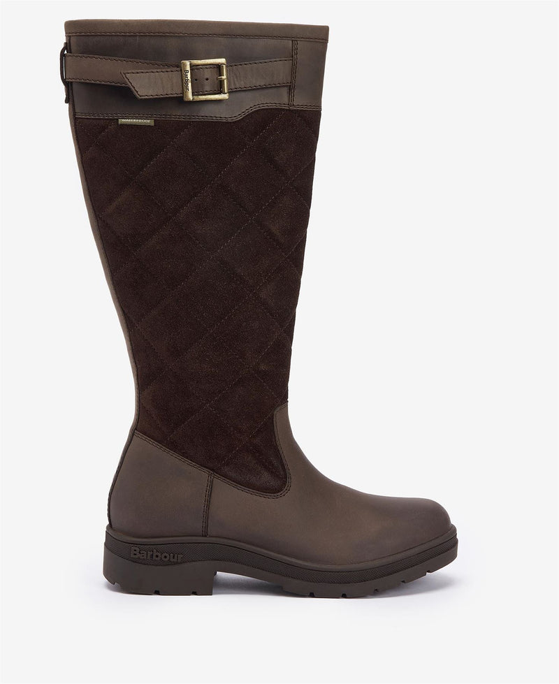 Barbour Oak Tall Stivali Da Donna Marroni In Camoscio