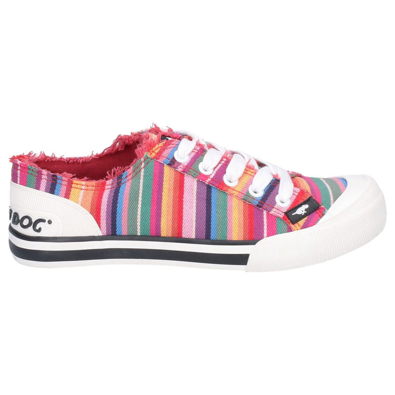 Rocket Dog Jazzin Eden Stripe Sneakers Multi Rosse In Cotone Da Donna