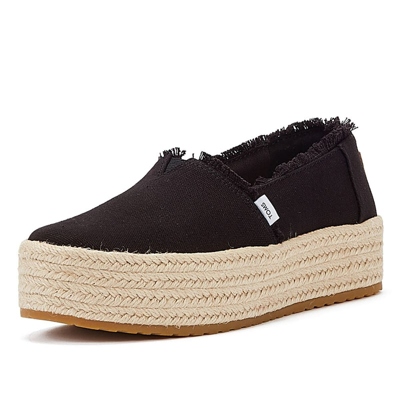 TOMS Canvas Valencia Espadrillas Donna Sandalo Nero