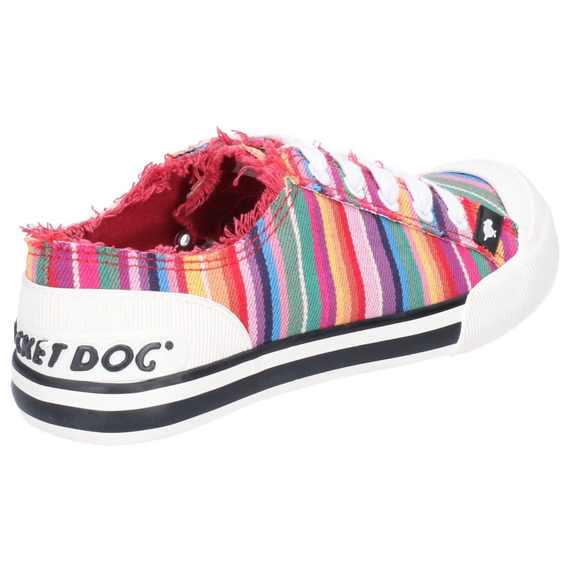 Rocket Dog Jazzin Eden Stripe Sneakers Multi Rosse In Cotone Da Donna