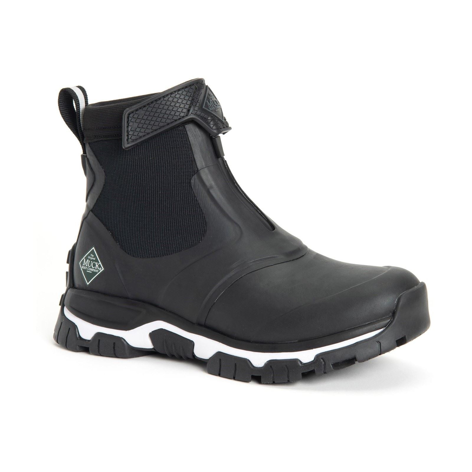 Muck Boots Apex Mid Zip Stivali Di Gomma Neri/Bianchi