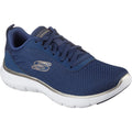Skechers Flex Appeal 5.0 Uptake Scarpe Da Ginnastica Da Donna In Tessuto Blu Marino/Oro