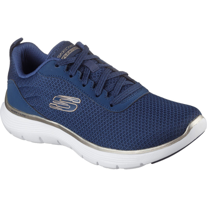 Skechers Flex Appeal 5.0 Uptake Scarpe Da Ginnastica Da Donna In Tessuto Blu Marino/Oro
