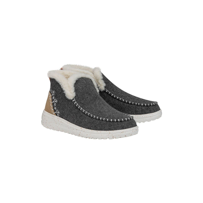 HEYDUDE Denny Wool Faux Shearling Stivali Grigi Da Donna
