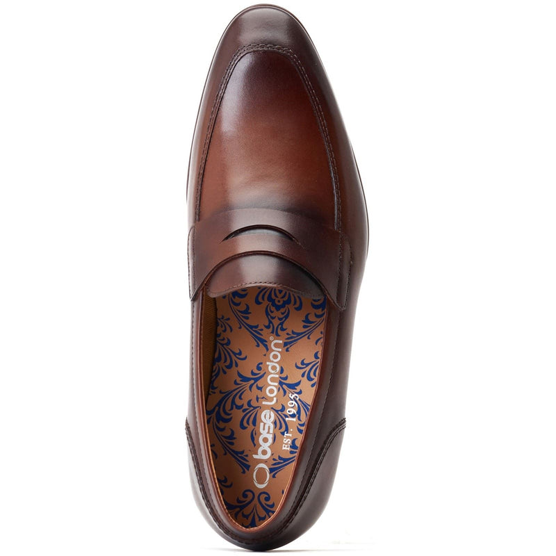 Base London Bruno Scarpe Da Uomo In Pelle Marrone Bruciata