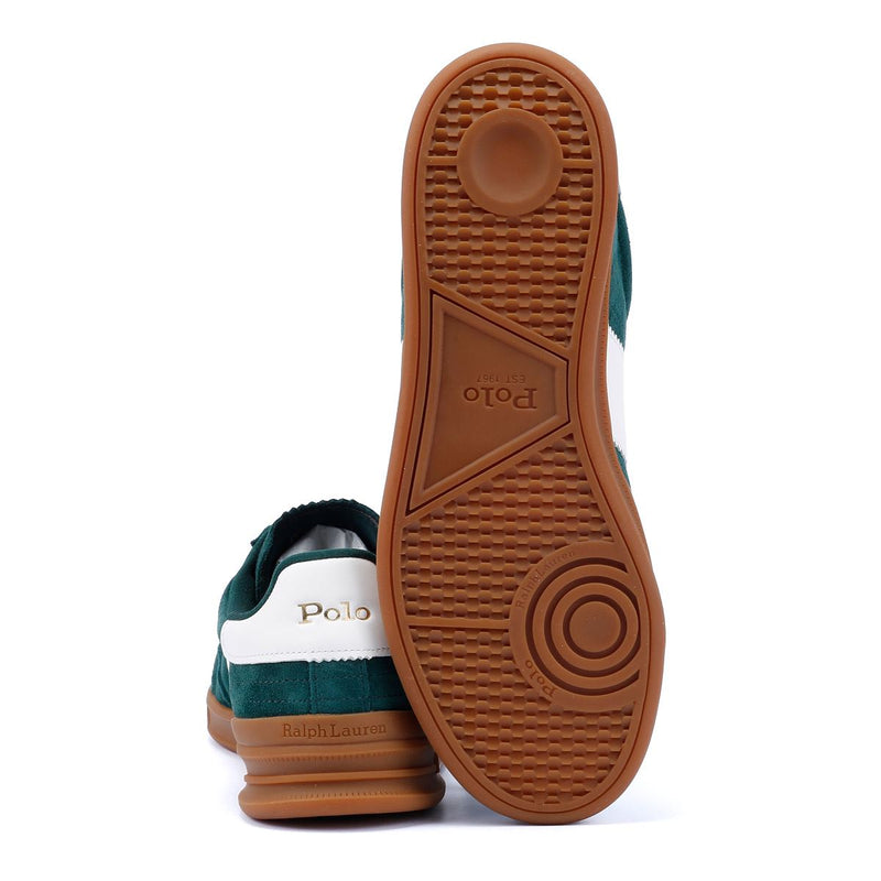 Ralph Lauren Heritage Area Sneakers Verdi In Camoscio Da Uomo