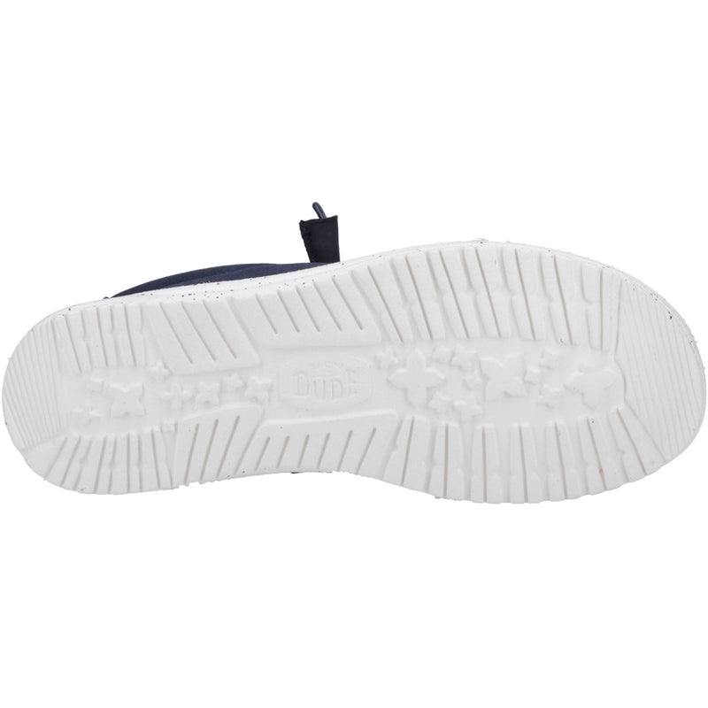 HEYDUDE Wally Canvas Scarpe Da Barca In Cotone Al 100% Per Uomo, Blu Scuro.