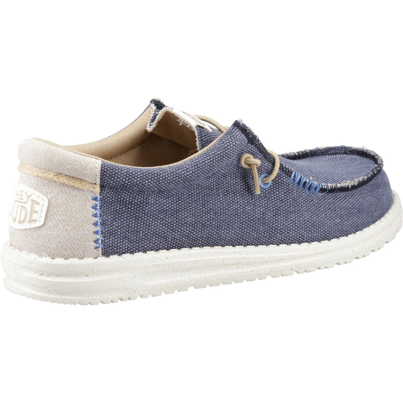 HEYDUDE Wally Coastline Scarpe Da Barca In Tessuto Blu Scuro Da Uomo