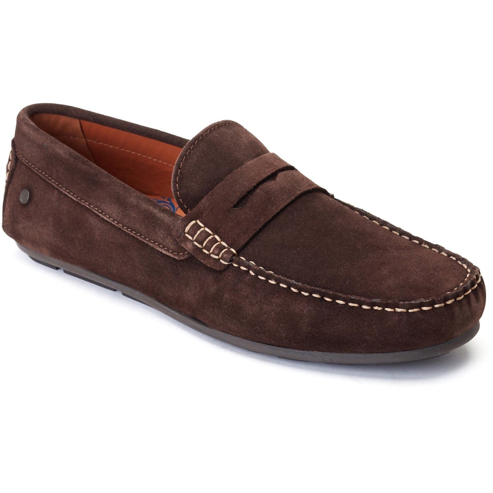 Base London Collins Scarpe Da Uomo In Pelle Color Marrone Scuro
