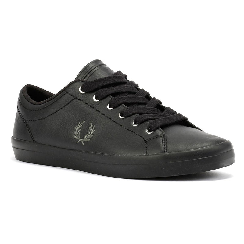 Fred Perry Baseline Scarpe Da Ginnastica Nere Da Uomo In Pelle