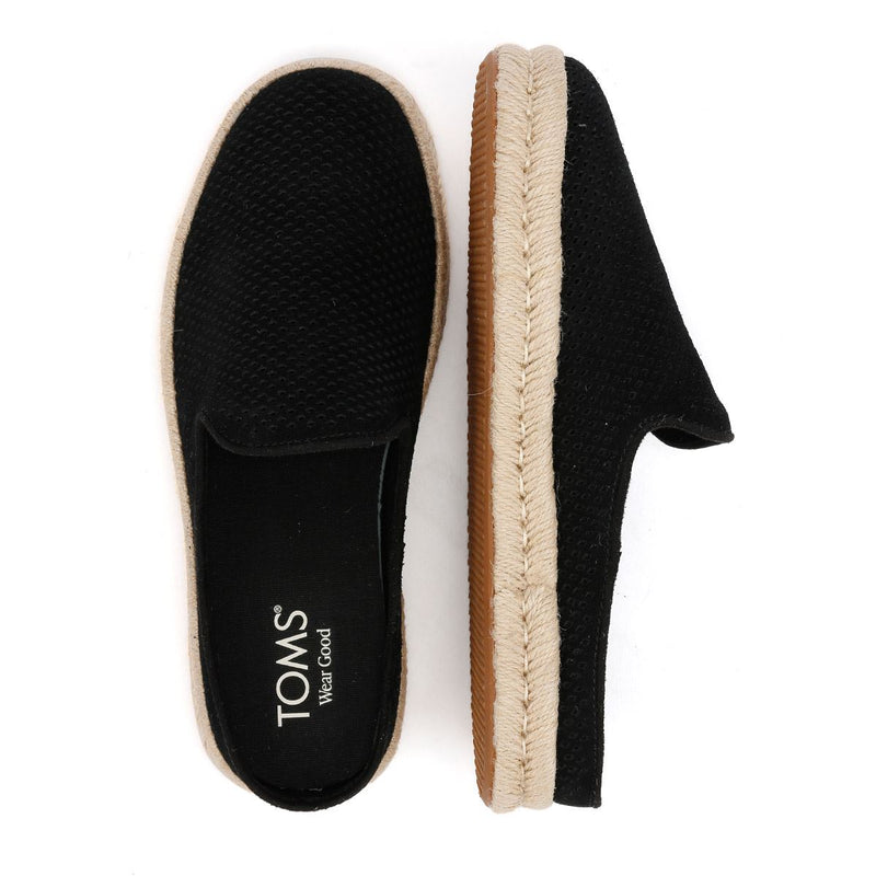 TOMS Santiago Ciabatte Nere Da Uomo In Camoscio