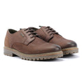 Barbour Sandstone Scarpe Da Uomo In Pelle Marrone Con Lacci.