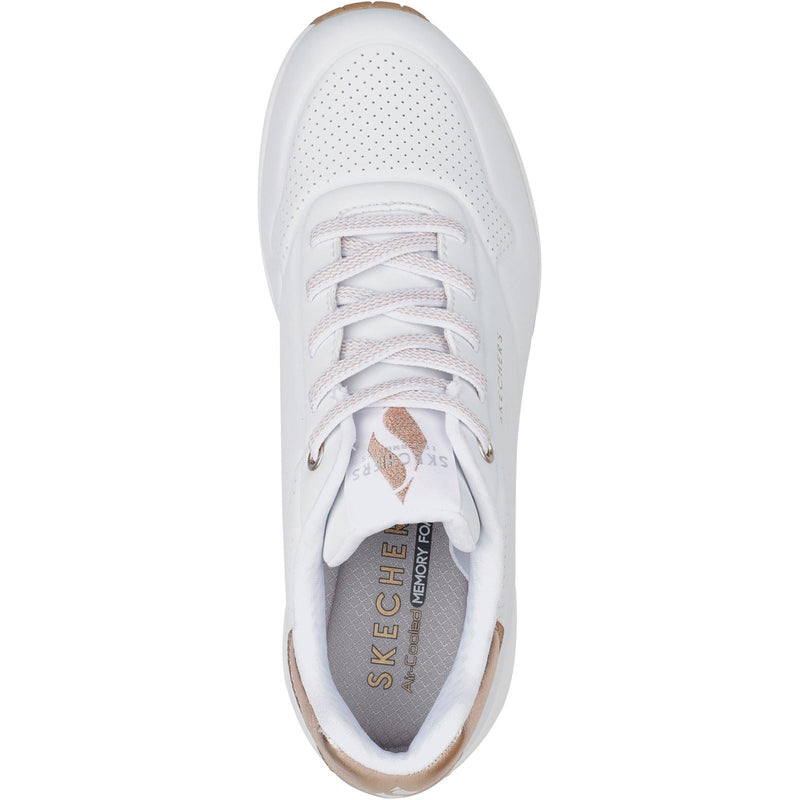 Skechers Uno Shimmer Away Sneakers Bianche Sintetiche Da Donna