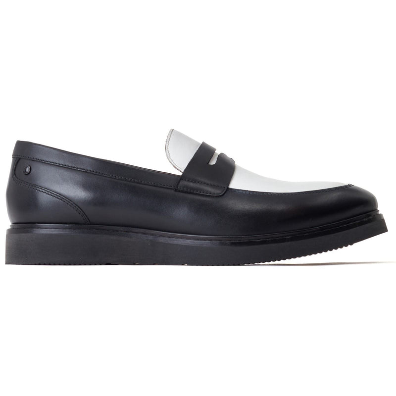 Base London Sid Scarpe Da Uomo In Pelle Nera/Bianca