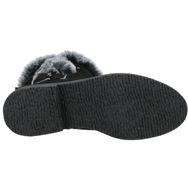 Hush Puppies Megan Wide Stivali Da Donna In Pelle Scamosciata Neri