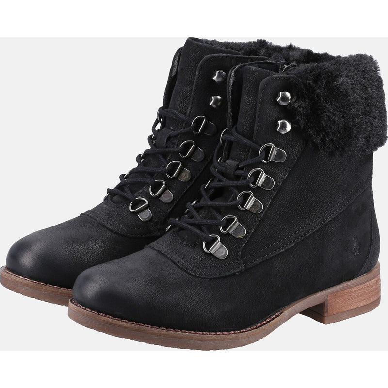 Hush Puppies Effie Stivali Neri In Pelliccia Ecologica Da Donna