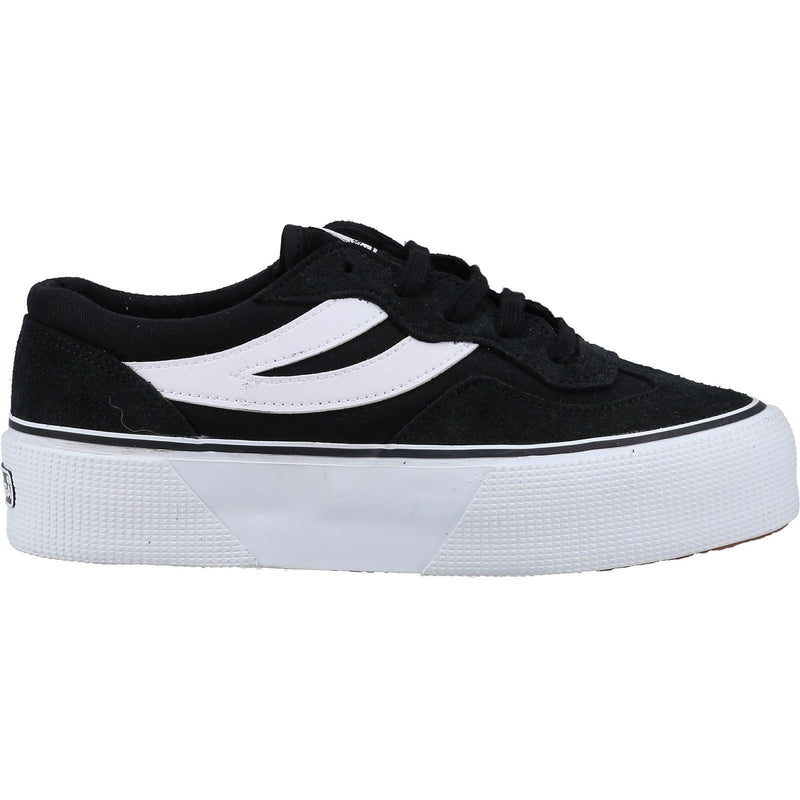 Superga 3041 Revolley Colorblock Platform Sneakers Nere/Bianche Da Donna In Pelle