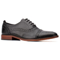 Base London Cast Waxy Scarpe Nere In Stile Brogue In Pelle Da Uomo