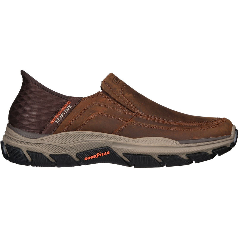 Skechers Respected Elgin Scarpe Da Mocassino In Pelle Marrone Scuro Da Uomo