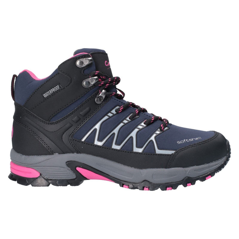 Cotswold Abbeydale Mid Stivali Da Trekking In Gomma Da Donna Blu/Nero/Fucsia