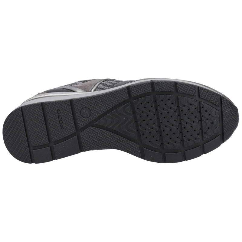 Geox D Zosma B Sneakers Da Donna In Camoscio Grigio Scuro