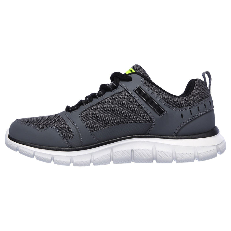 Skechers Track Knockhill Scarpe Da Ginnastica Uomo In Pelle Grigio Antracite/Nero