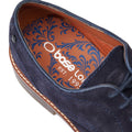 Base London Mawley Scarpe Oxford In Pelle Blu Scuro Da Uomo