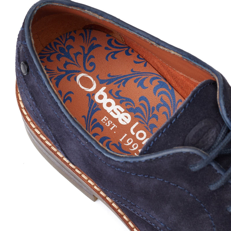 Base London Mawley Scarpe Oxford In Pelle Blu Scuro Da Uomo