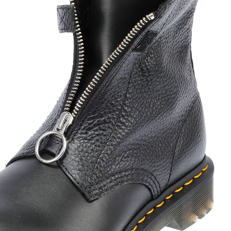 Dr. Martens 1460 Pascal Front Zip Stivali Neri In Pelle Da Donna