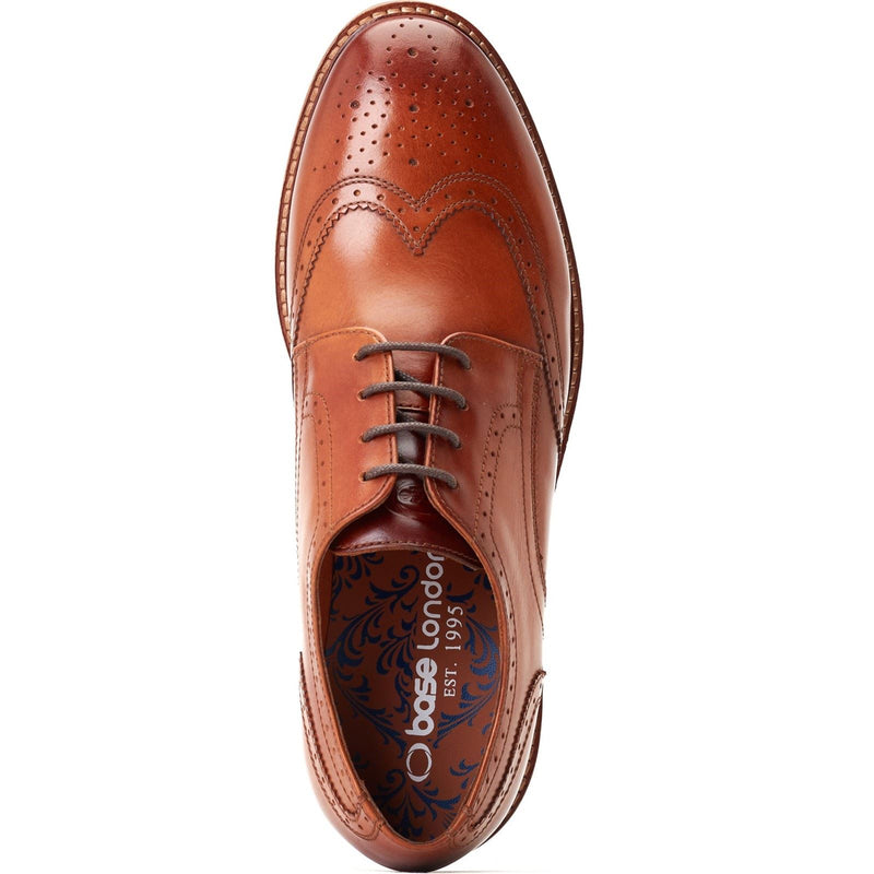 Base London Joe Scarpe Brogue In Pelle Color Tan Bruciato Da Uomo
