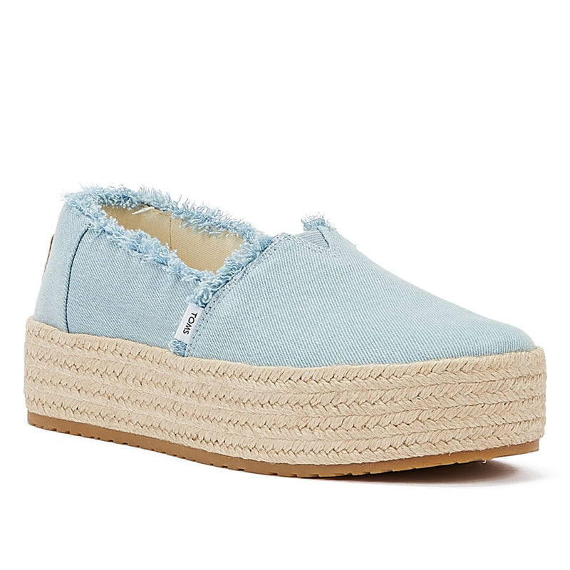 TOMS Washed Denim Valencia Espadrillas blu pastello Donna Sandalo blu
