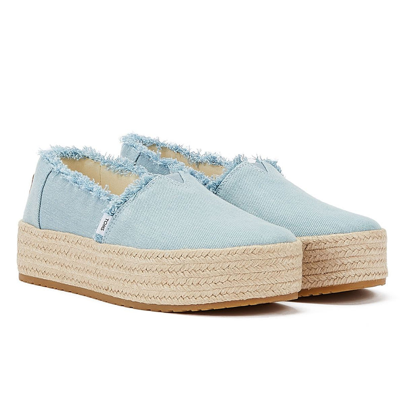 TOMS Washed Denim Valencia Espadrillas blu pastello Donna Sandalo blu