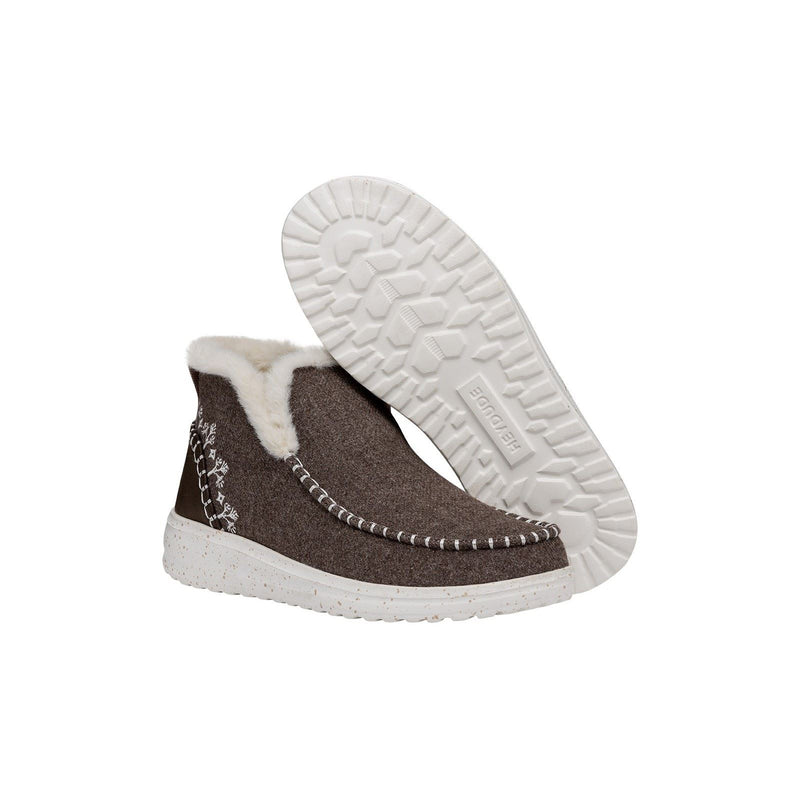 HEYDUDE Denny Wool Faux Shearling Stivali Da Donna Color Noce
